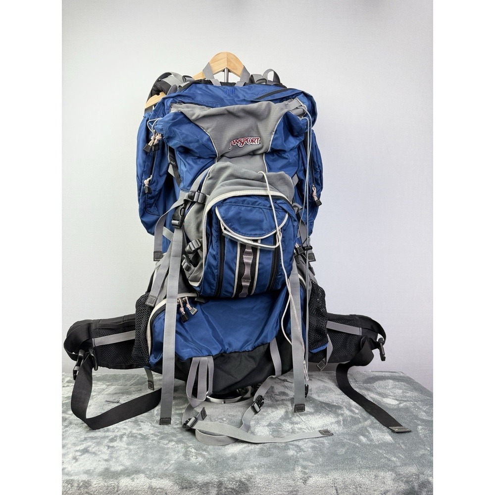 JanSport Rockies 100 Tall Internal Frame Hiking Backpack Blue Camping Pack